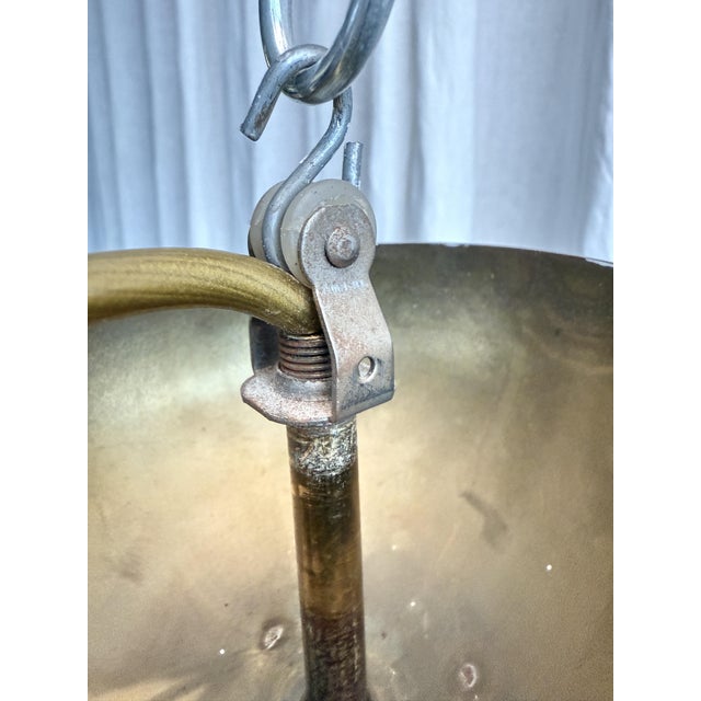 Mid-Century Pink Swirl Murano Glass and Brass Pendant, Italy, 1970s For Sale - Image 14 of 17