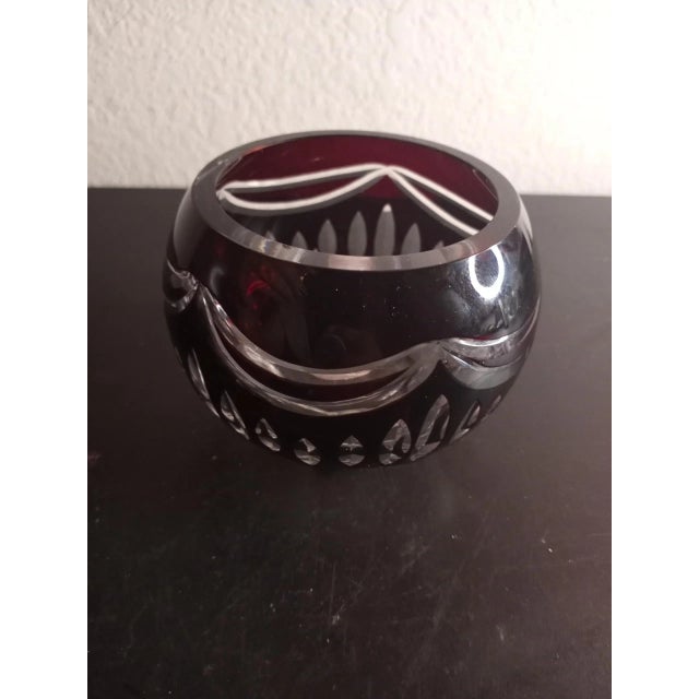 Black 1980s Bohemia Czech Republic Cut to Clear Black Crystal Votive Holder For Sale - Image 8 of 8