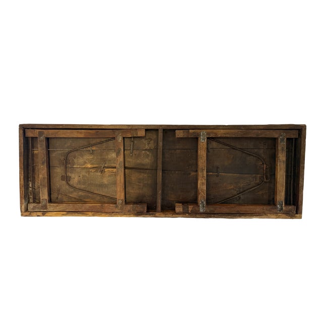 Brown Vintage Rustic Reclaimed Wood Indian Wedding Banquet Table For Sale - Image 8 of 9