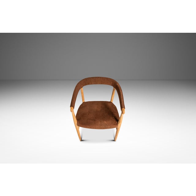 1950s Mid-Century Modern Bentwood Lounge Chair / Armchair in Suede & Maple in the Manner of Lawrence Peabody / Thonet, Usa, C. 1950s For Sale - Image 5 of 18