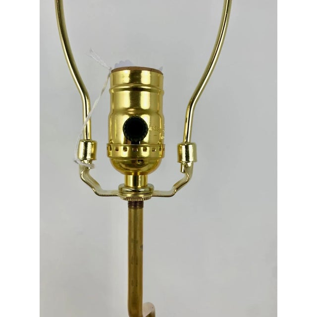 Goldleaf Porcelain Swan Lamps on Wood Block Bases. For Sale - Image 11 of 12