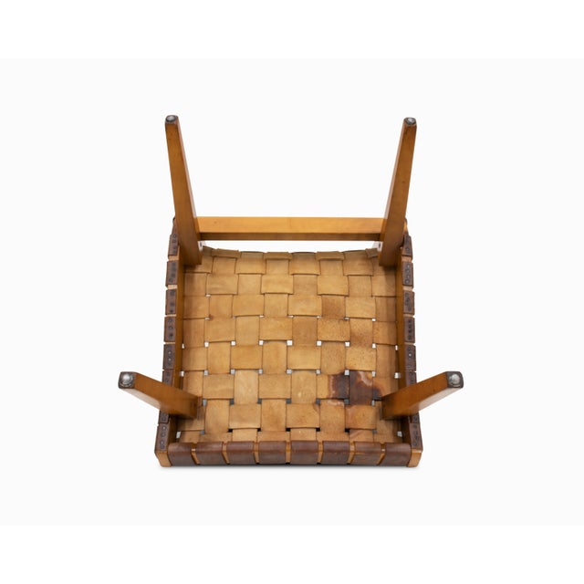Vintage Mid Century "Model 654" Leather Chair and Ottoman by Jens Risom For Sale - Image 13 of 14