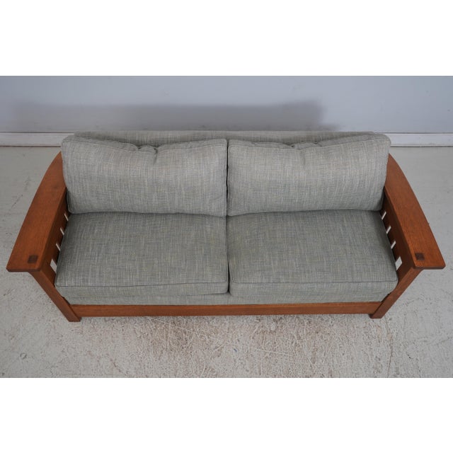 Arts & Crafts Stickley Mission Oak Arts & Crafts Upholstered Sofa For Sale - Image 3 of 18