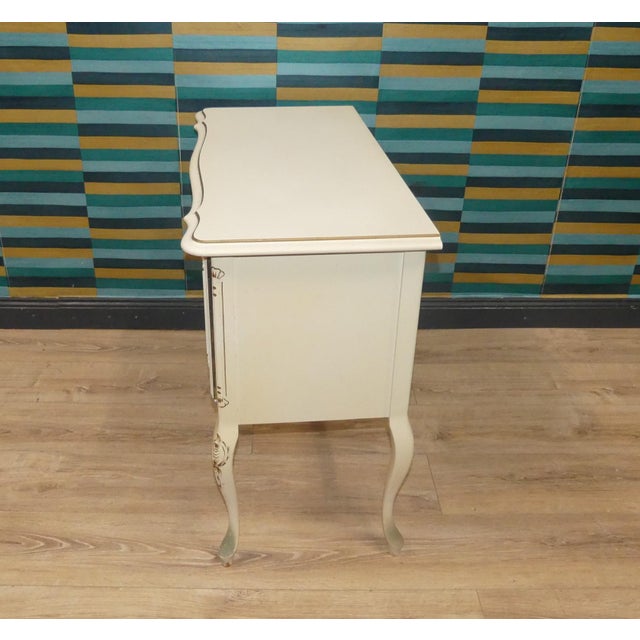 Chippendale White Gold Three Drawers Chest of Drawers, 1960s For Sale - Image 9 of 12