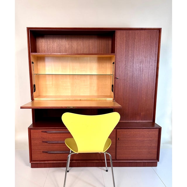 German Teak Cabinet with Bookcase and Fold-Out Writing Tablet from Strobeck, 1972 For Sale - Image 18 of 18