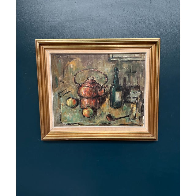 Still Life with Copper Kettle, 1967, Oil Painting on Canvas, Framed For Sale - Image 6 of 18