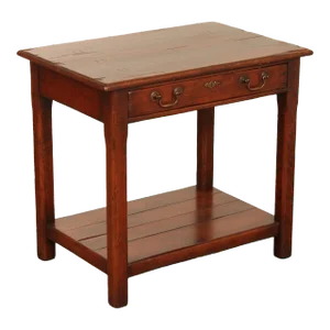 Late 20th Century Rustic Chippendale Style One Drawer Two-Tier Work Table