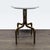 Banswara marble top on a gilded metal base. Brand: CB2. Original Price: $495. Dimensions (in): 14W x 14D x 20H.