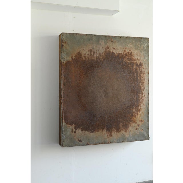 Antique Japanese Wall-Mounted Object / Rusted Tin Wall Art / Meiji-Showa / Ob336 For Sale - Image 4 of 17