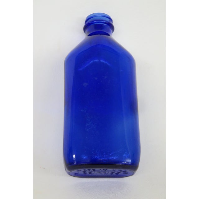 Mid-Century Modern Phillips Milk of Magnesia Medicine Bottle Cobalt Blue Genuine Made in Usa 4491c For Sale - Image 3 of 11