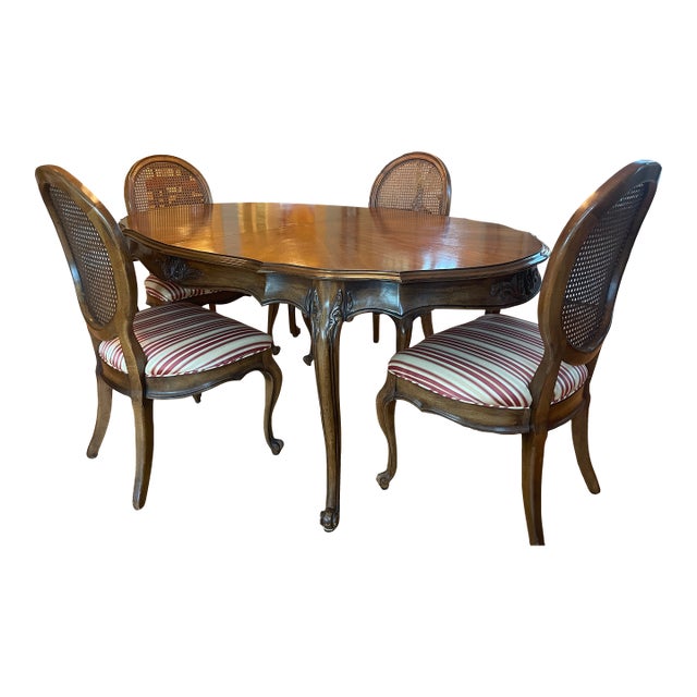 1970s Traditional Solid Walnut, Hand Carved Dining Table For Sale