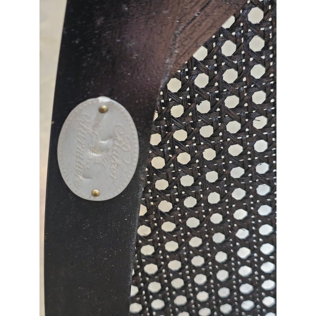 Late 20th Century Baker Historic Charleston Bench Settee Black Finish Gold Accents For Sale - Image 14 of 15