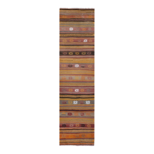 Striped Turkish Kilim Runner Rug 2'3" X 8'10"