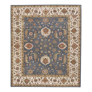 Vintage Hand-Knotted Handspun Wool Rug With Vegetable Dye by Nasser.8'x 9'5" For Sale