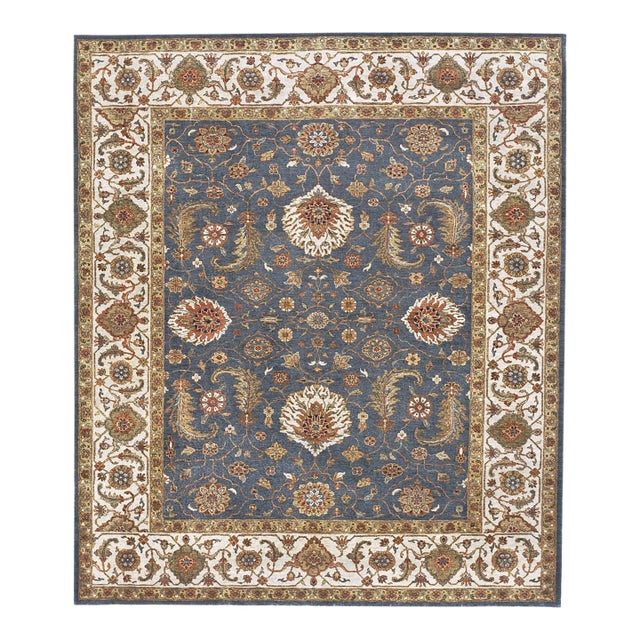 Vintage Hand-Knotted Handspun Wool Rug With Vegetable Dye by Nasser.8'x 9'5" For Sale