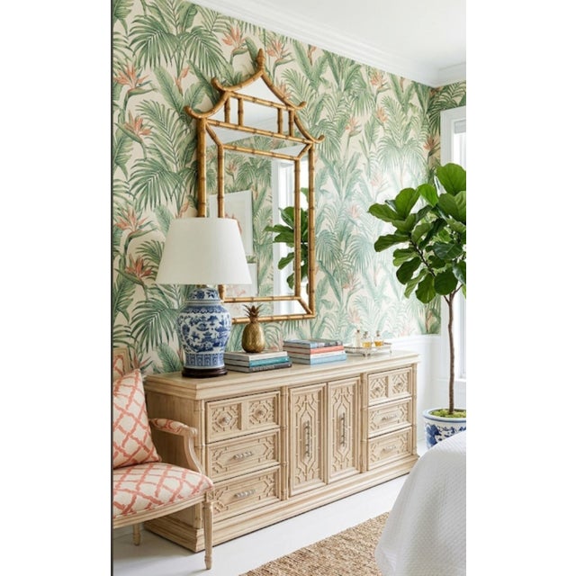 Vintage Drexel Fretwork Faux Bamboo Handles Off White 9 Drawer Palm Beach Regency Dresser For Sale - Image 14 of 14