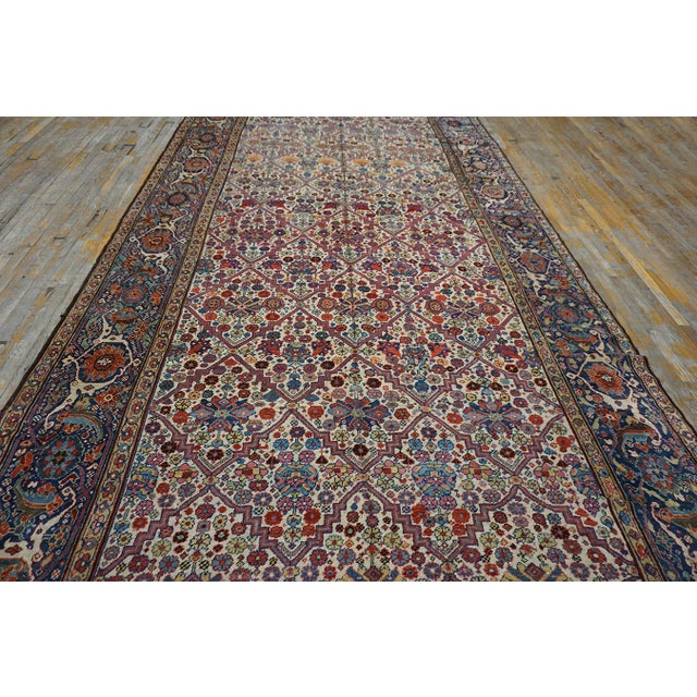 Antique Persian Rug With Beautiful Allover Diamond and Floral Pattern on Ivory Background Color For Sale - Image 10 of 12