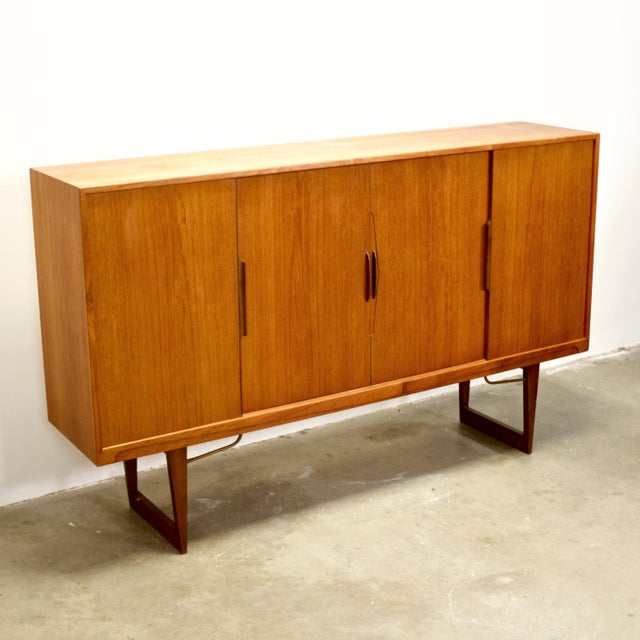 1950s Danish Teak Tall Sideboard / Highboard For Sale - Image 9 of 15