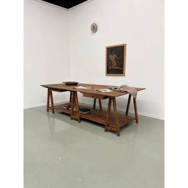 Vintage Pine Worktable, 1950s For Sale - Image 13 of 18