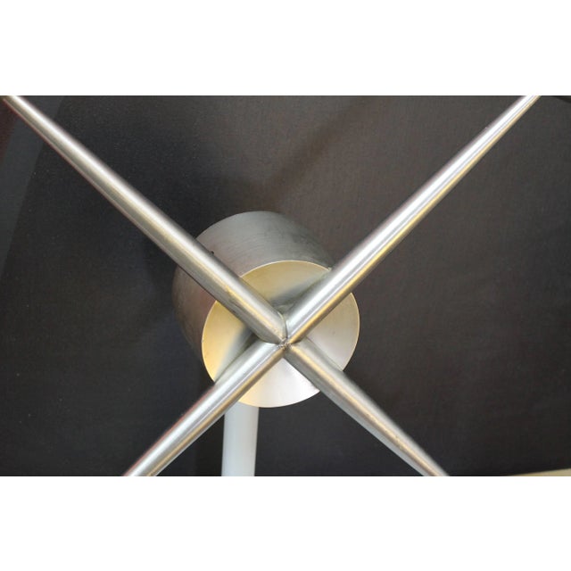 Steel bank vault handle on custom stand. Beautiful architectural decorative design on a custom base we designed. Measures:...