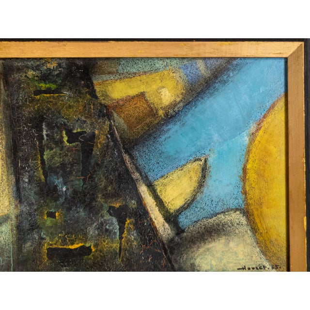 1960's Mid-Century Modern Geometric Abstract Painting by Pierre Havret, 1965 For Sale - Image 9 of 15