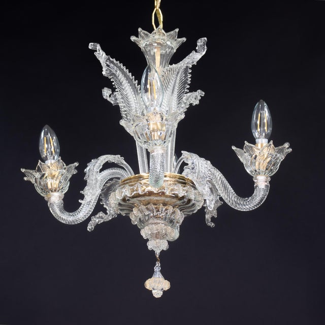 Baroque Vintage Ca’ Rezzonico Style Gold‑Infused Murano Chandelier, in the Manner of Giuseppe Briati For Sale - Image 3 of 18