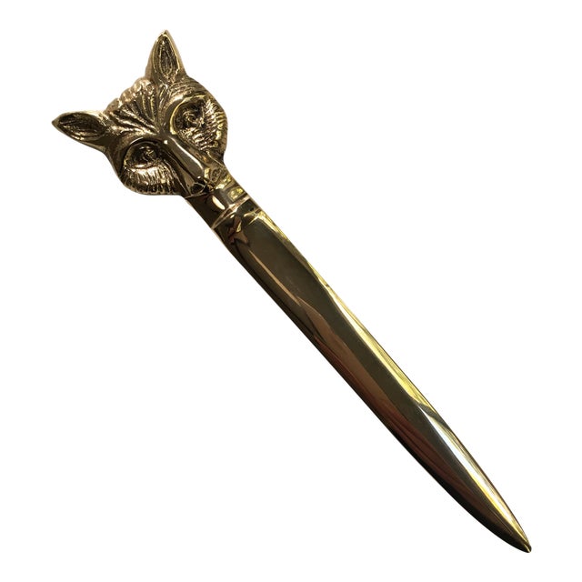 Brass Fox Letter Opener Chairish