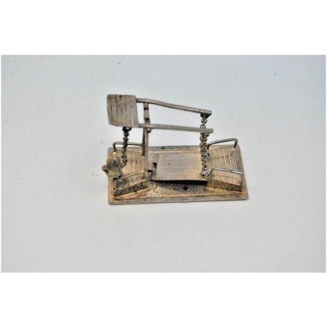 Silver Figure of Toll Collector and Drawbridge For Sale - Image 6 of 9