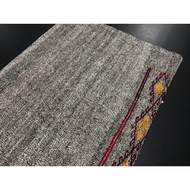 Gray Vintage Turkish Handwoven Aztec Corridor Kilim Rug - 2′3″ × 7′3″ For Sale - Image 8 of 11