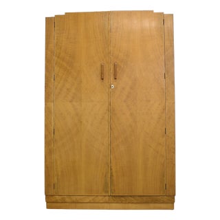 Vintage Art Deco Burr Walnut Wardrobe, 1930s For Sale