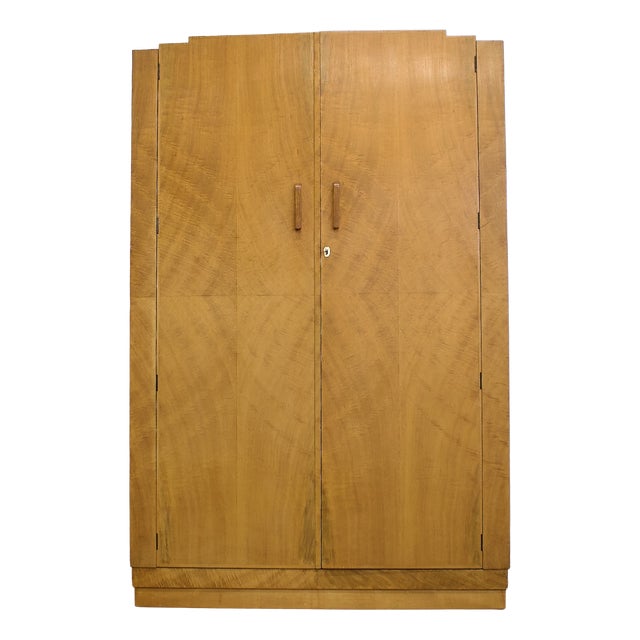 Vintage Art Deco Burr Walnut Wardrobe, 1930s For Sale