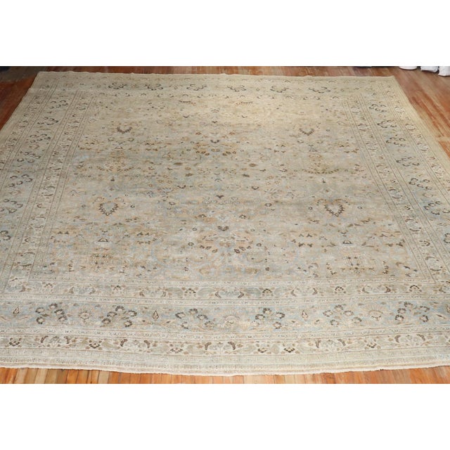 Rustic Zabihi Collection Oversize Square Antique Persian Doroksh Rug - 14'2" x 16'7" For Sale - Image 3 of 12