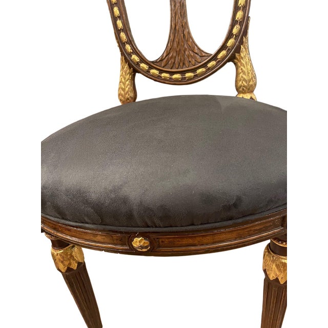 Early 19th Century Pair of Russian Neoclassical Parcel-Gilt Side Chairs For Sale In Los Angeles - Image 6 of 10