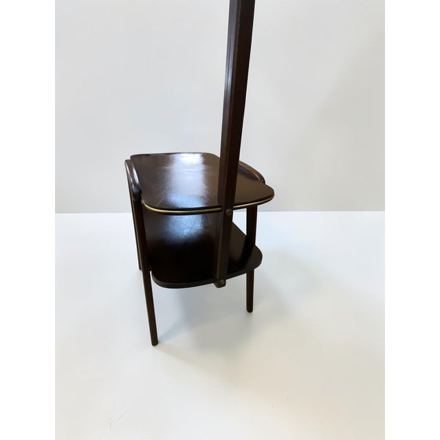 Black Mid-Century Modern Side Table with Integrated Floor Lamp, 1950s For Sale - Image 8 of 17