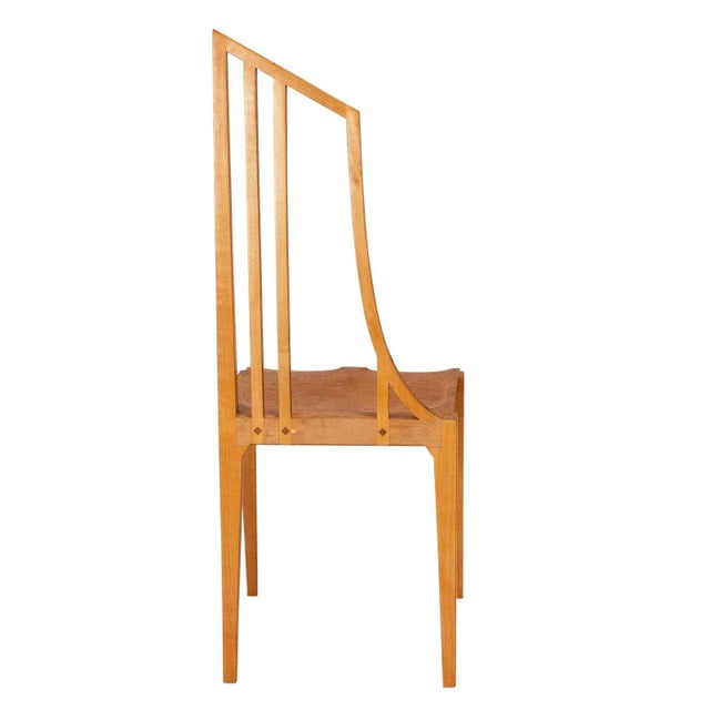 Mid-Century Modern Craftsman Inlaid Side Chair, United States Circa 1980 For Sale - Image 3 of 4