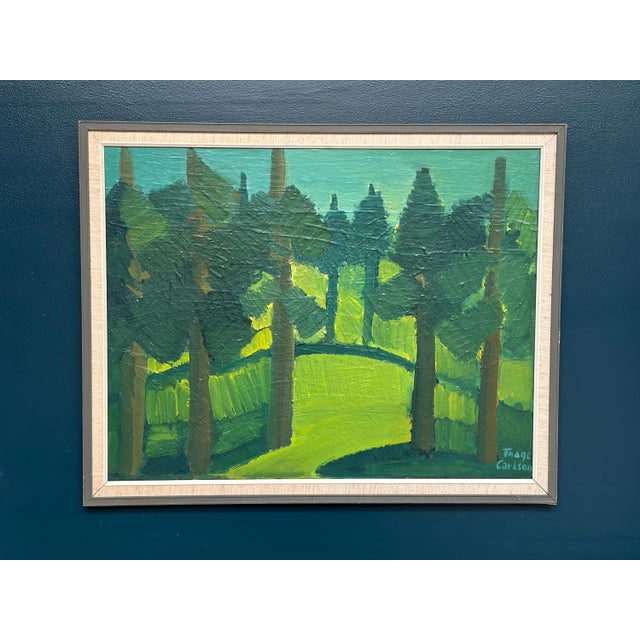 Thage Carlson, Forest , 1960s, Oil on Panel, Framed For Sale - Image 16 of 18