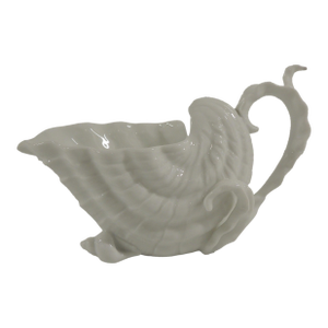 White Nautilus Shape Gravy Bowl or Creamer With Handle