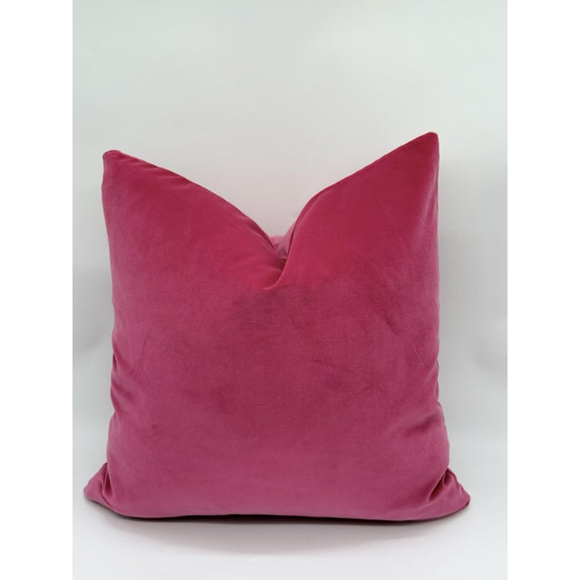 Fuchsia Velvet Decorative Throw Pillow Cover For Sale - Image 4 of 8