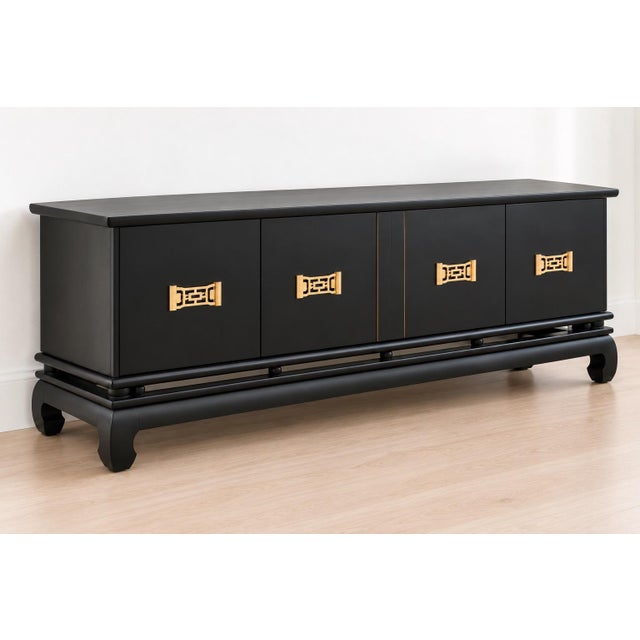 Renzo Rutili for Johnson Furniture Mid-Century Modern Cabinet Beautiful vintage Renzo Rutili four-door cabinet for Johnson...