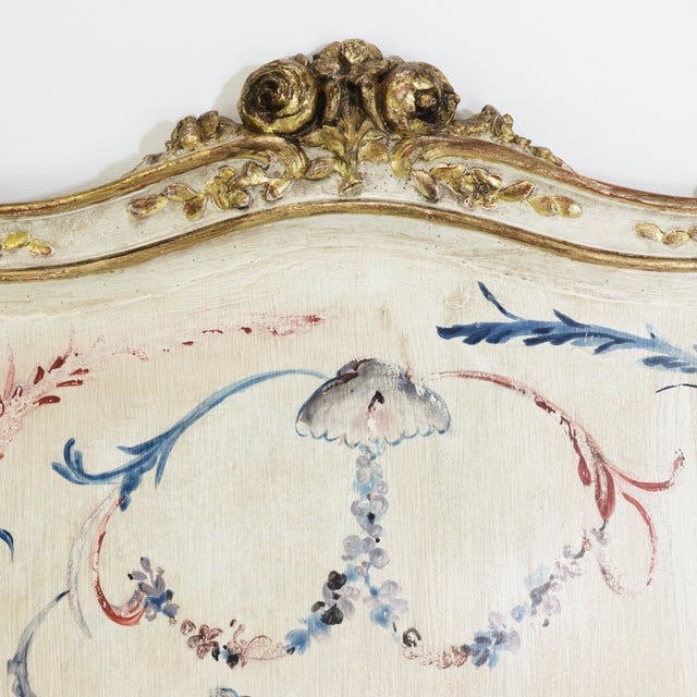 Vintage French Rococo Three-Panel Hand-Painted Vanity Screen – Chinoiserie Room Divider For Sale - Image 9 of 15