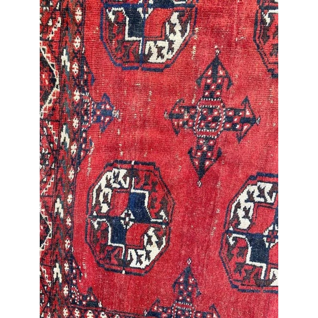 Vintage Bokhara Afghan Rug For Sale - Image 3 of 14