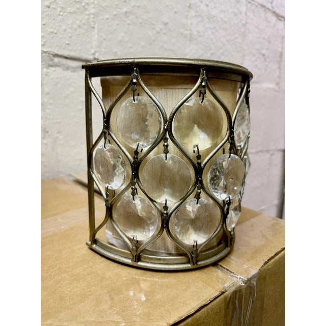 21st Century Contemporary Crystal and Silver Wall Sconces, a Pair For Sale - Image 9 of 10