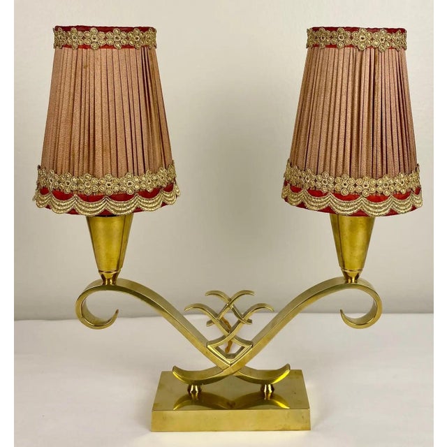 Art Deco Pair of French Art Deco Table Lamps Attributed to Jules Leleu, Circa 1930 For Sale - Image 3 of 8