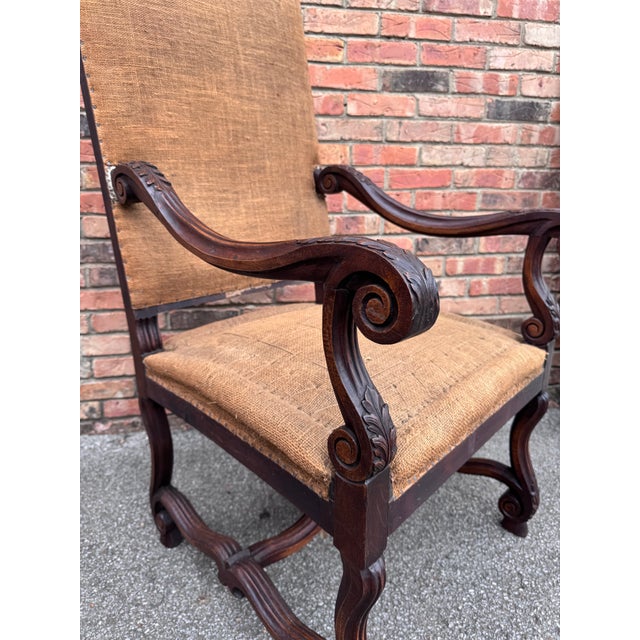 Brown French Louis XIII Armchair Ready for Your Fabric For Sale - Image 8 of 12