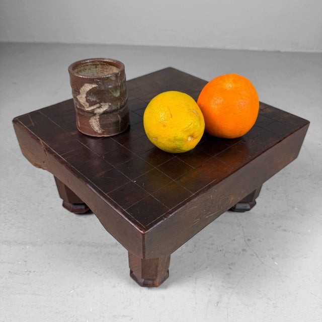 Brown Small Keyaki Wood Shogi Game Table or Side Table, 1920s For Sale - Image 8 of 18