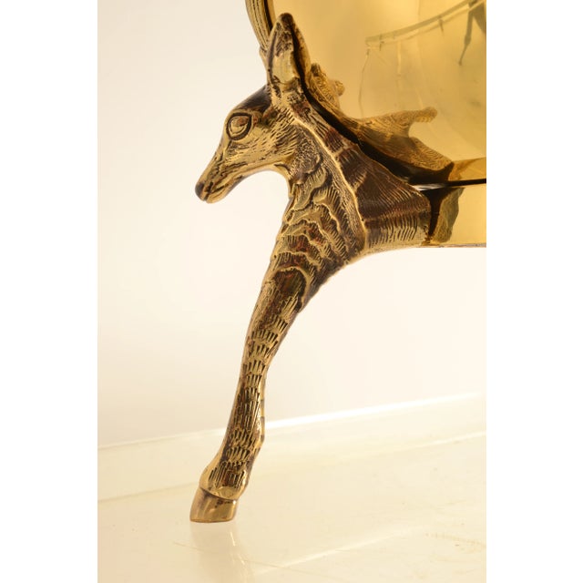 Chapman Brass Table Lamp With Figured Stag Legs For Sale In New York - Image 6 of 7