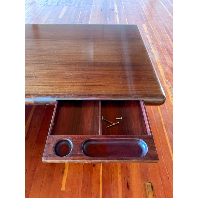 Brown 1980s Drylund Super Skyline Rosewood Executive Desk For Sale - Image 8 of 18