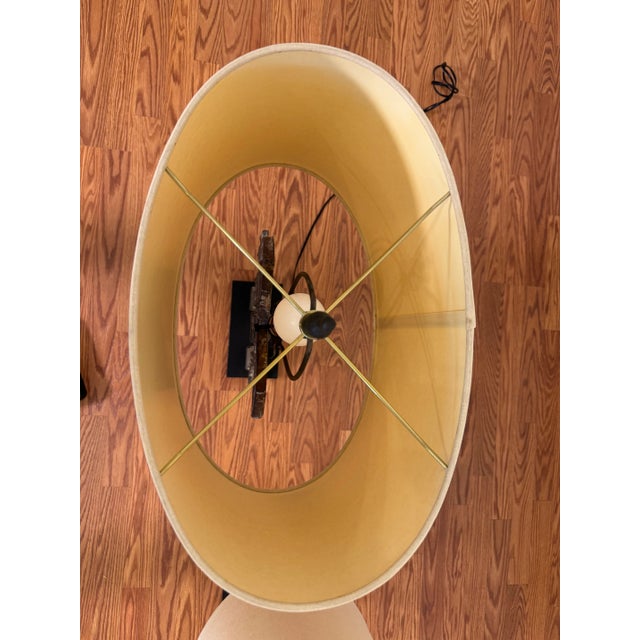 Late 20th Century Vintage Old World Wrought Iron Architectural Element Table W/Custom Shade Lamps, a Pair For Sale - Image 5 of 12