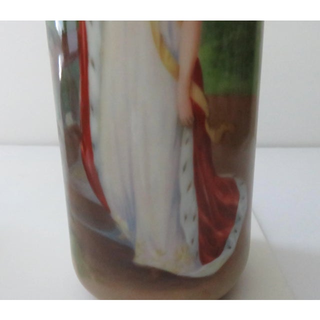 1900s Porcelain Vase Queen Louise of Prussia Portrait Vintage Made in Germany For Sale - Image 4 of 11