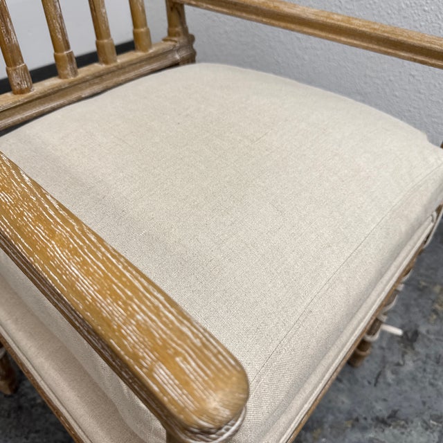 Matthew Izzo Collection Barnaby French Country Pine Wood Armchairs, Pair For Sale - Image 9 of 12